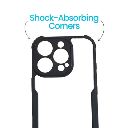 Apple iPhone 16 Pro Transparent Hard Case | Black Edges | Shockproof & Scratch Resistant