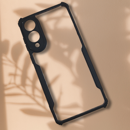 Samsung S25 Edge Transparent Hard Case with Black Border – Slim Fit Shockproof Back Cover