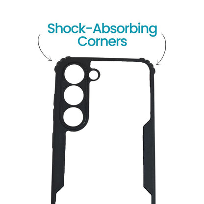 Samsung S23 Back Cover – Clear Hard Case with Black Border | Slim, Durable & Shockproof Design