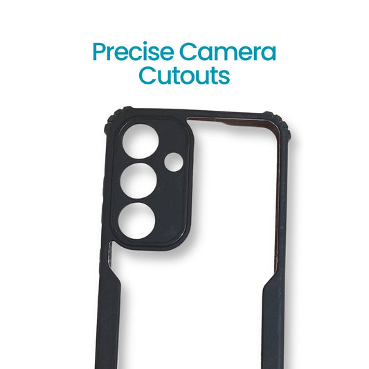 Samsung S24 Back Cover – Transparent Hard Case with Black Border | Sleek & Durable Shockproof Design