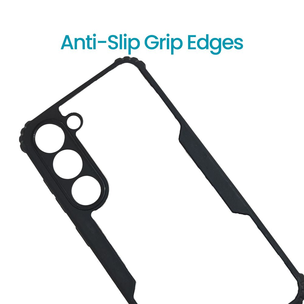 Samsung S23 Back Cover – Clear Hard Case with Black Border | Slim, Durable & Shockproof Design