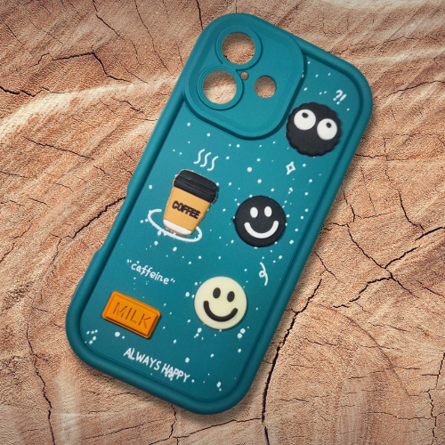 Apple iPhone 16 – Blue - Ocean Giggles – Bubble Buddies | Kawaii 3D Cartoon Character Soft Case
