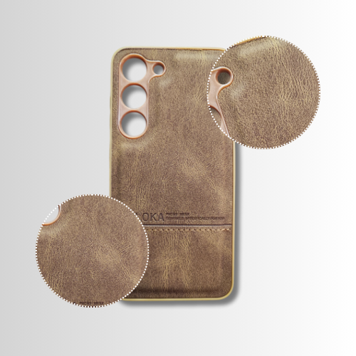 Samsung S23 Leather Back Cover – Slim Fit Hard Case with Lightweight Grip Design