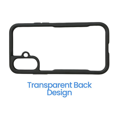 Apple iPhone 16 Transparent Back Cover | Clear Hard Case with Black Shockproof Border | Sleek & Protective Fit