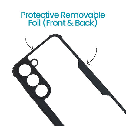 Samsung S23 Back Cover – Clear Hard Case with Black Border | Slim, Durable & Shockproof Design