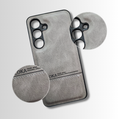 Samsung S24 Leather Back Cover – Slim Fit, Lightweight Hard Case with Premium Grip