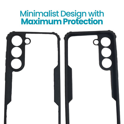Samsung S23 Back Cover – Clear Hard Case with Black Border | Slim, Durable & Shockproof Design