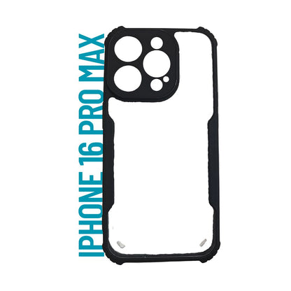 Apple iPhone 16 Pro Max Transparent Back Cover | Crystal Clear Shockproof Case | Slim Protective Cover