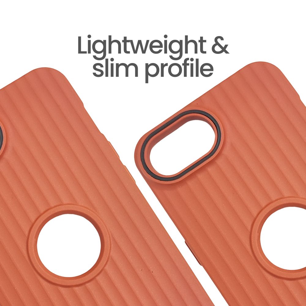 Apple iPhone 16e – Textured Silicone Back Cover Case, Shockproof, Slim Fit, Stylish Brown Design with Camera Ring Protection - Brown