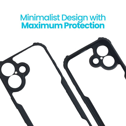 Apple iPhone 16 Black Transparent Hard Cover | Matte Borders | Slim & Tough